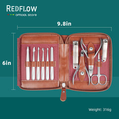 RedFlow leather case for manicure kit keeps tools organized.