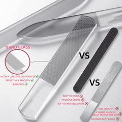 RedFlow nano nail file glass closeup for smooth, even edges.