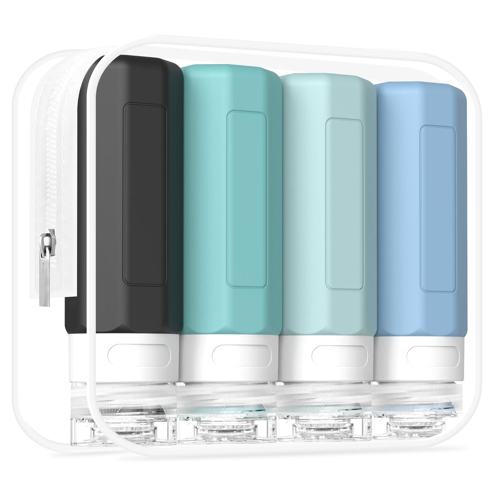Redfly travel bottles with leakproof cap protecting luggage from spills