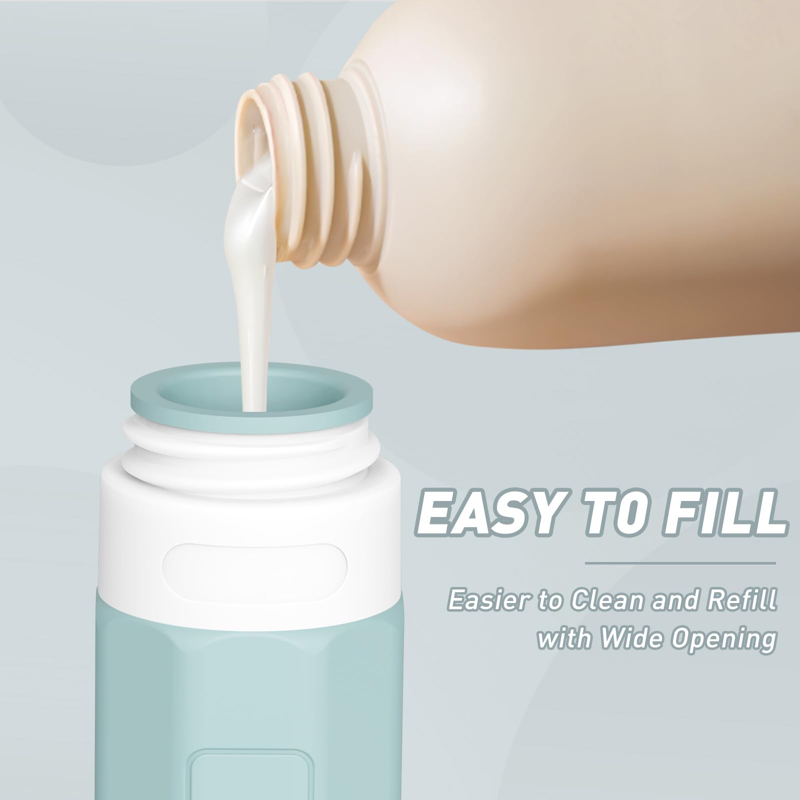 Redfly travel bottles wide opening for easy filling with thick liquids