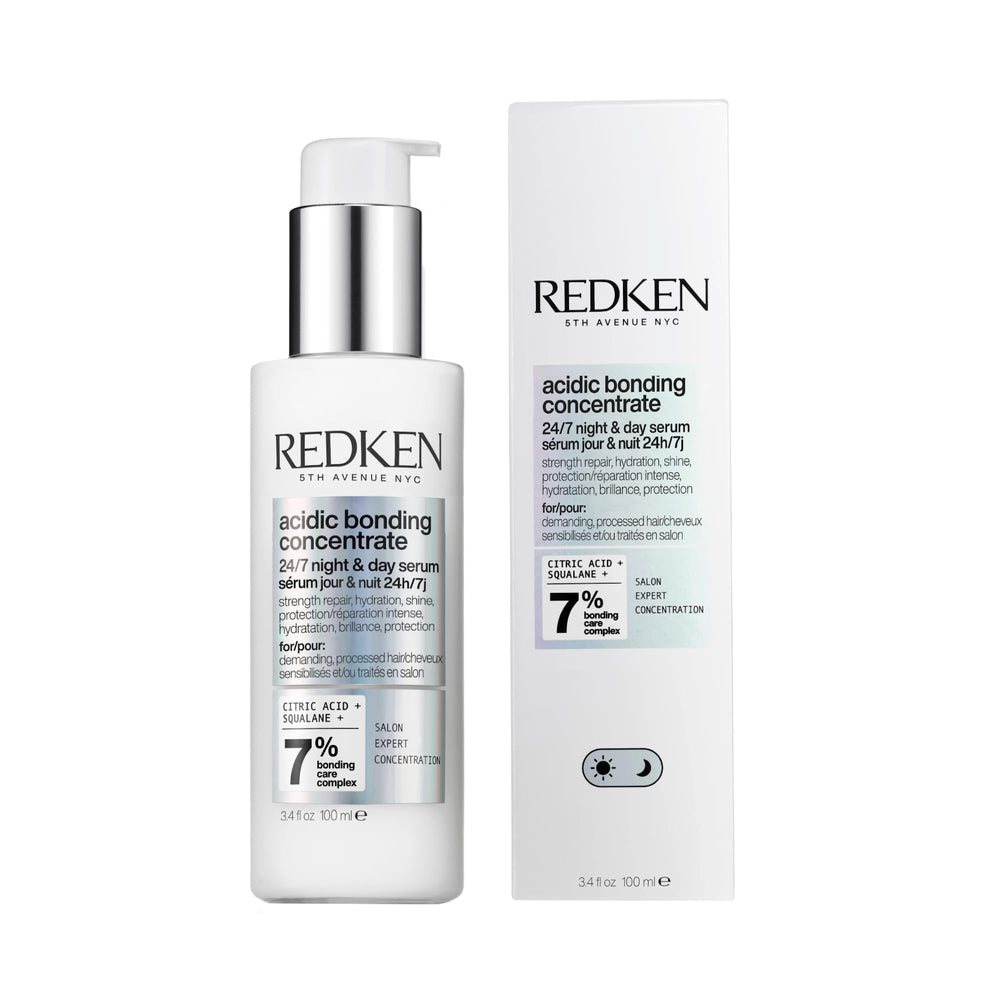 Redken Acidic Bonding Concentrate bottle for overnight hair repair