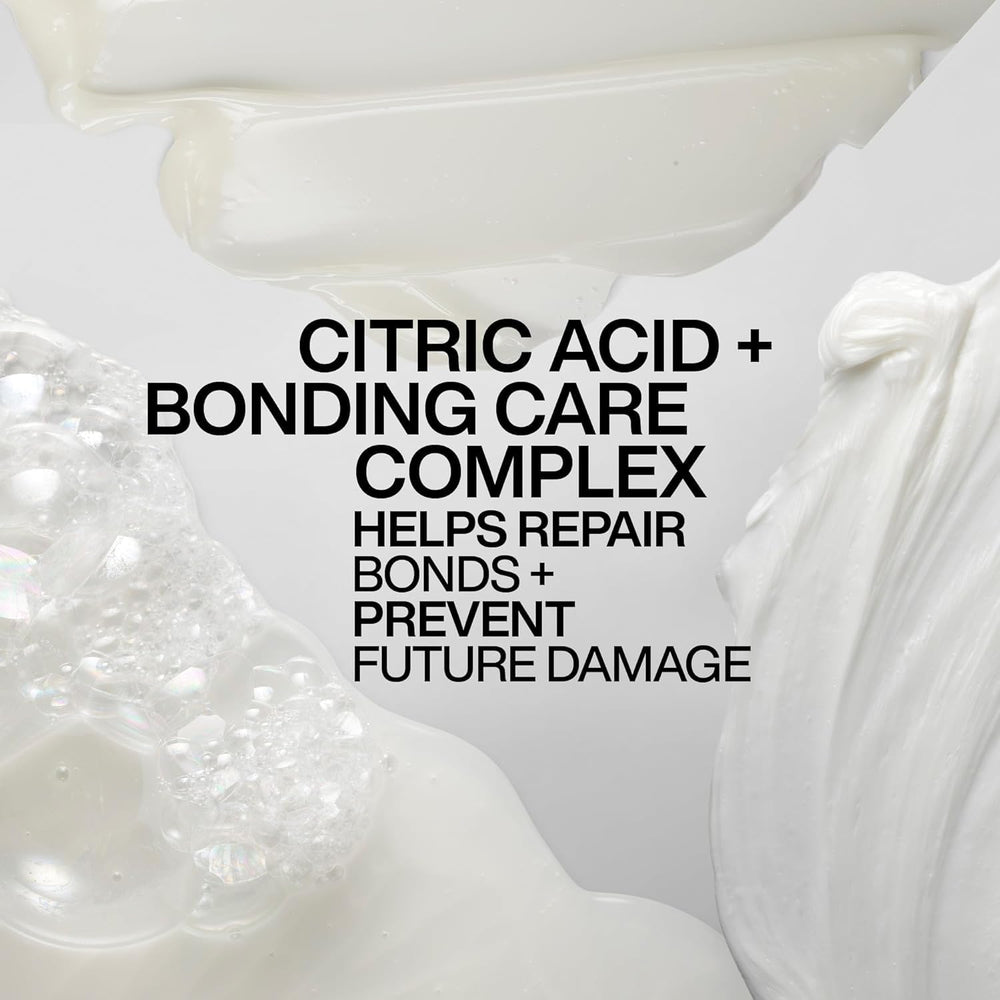 Redken Acidic Bonding Concentrate bottle label close-up with color fade protection claim.