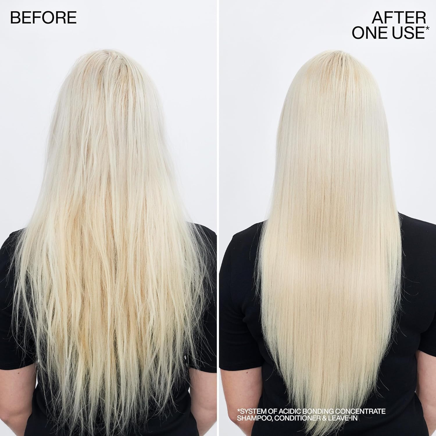 Dispensing Redken conditioner demonstrates easy application and bond strengthening