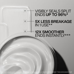 Texture close-up of Redken Balm highlighting lightweight, non-greasy finish for fast absorption