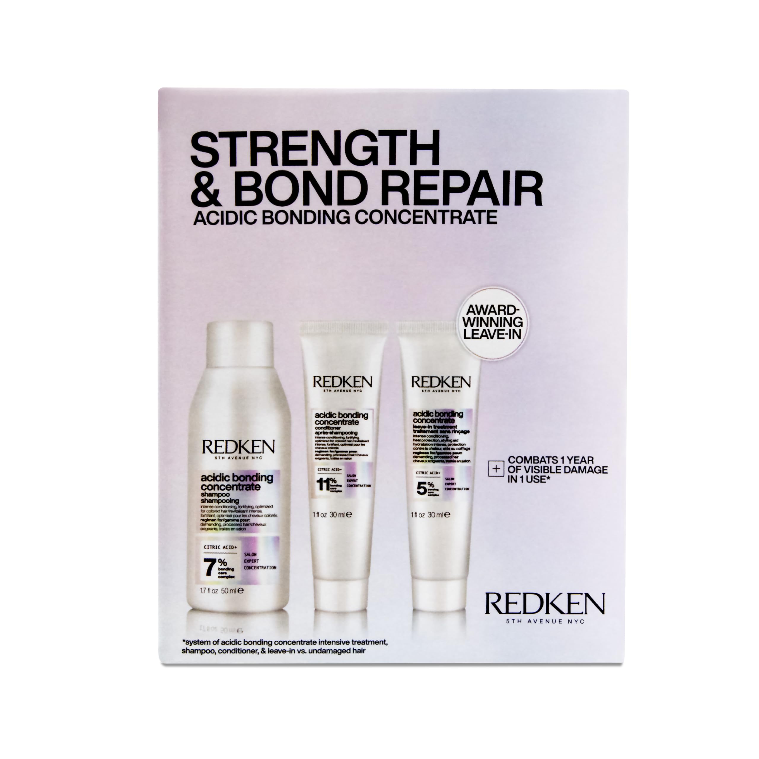 Redken Acidic Bonding Concentrate Shampoo travel kit strengthens hair on the go