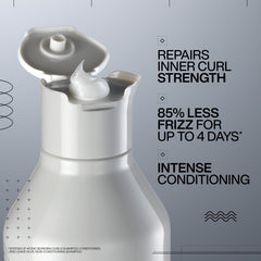 Redken Acidic Bonding Curls conditioner pump demonstrates easy, mess-free application.