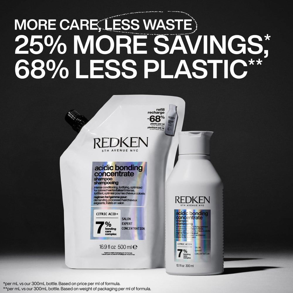 Redken Acidic Bonding Shampoo texture shows rich lather from a single wash.