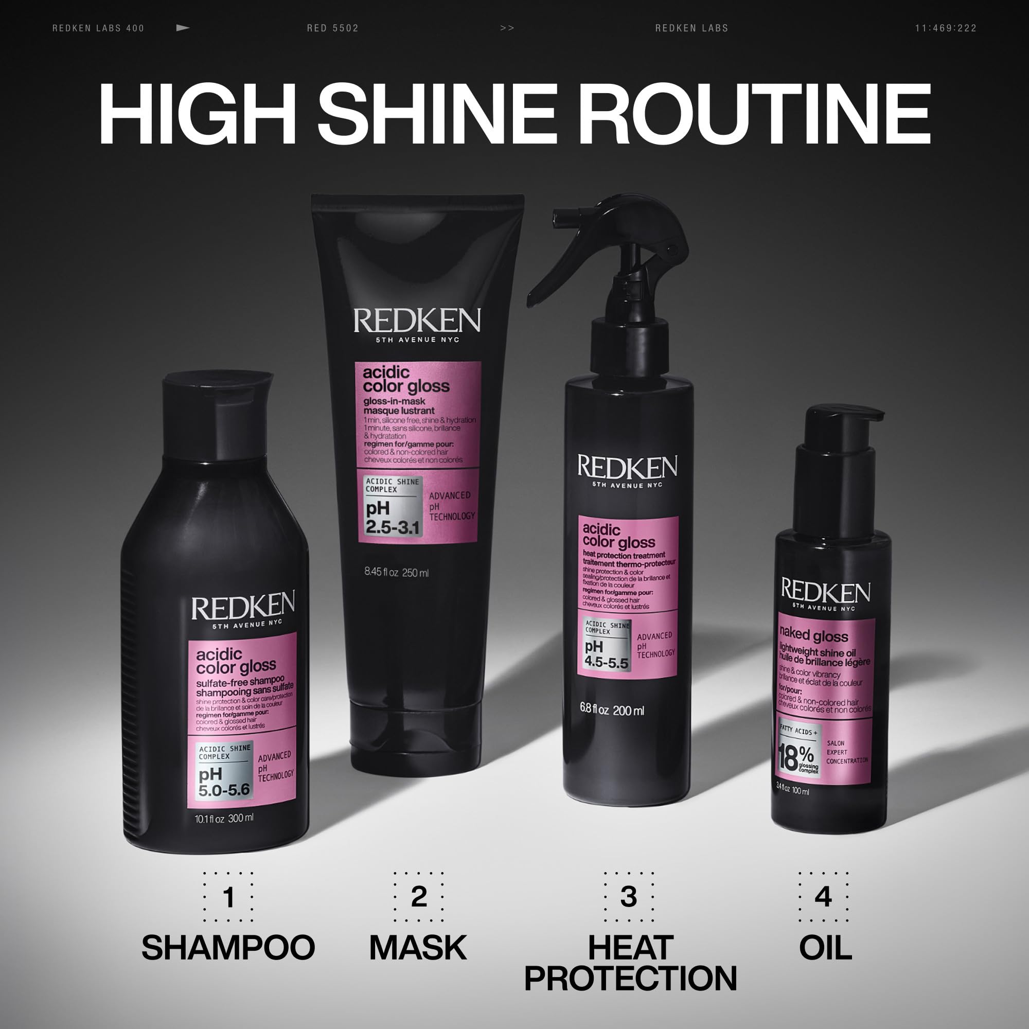 Redken Acidic Color Gloss hidratación profunda para cabello teñido y deslumbrante.