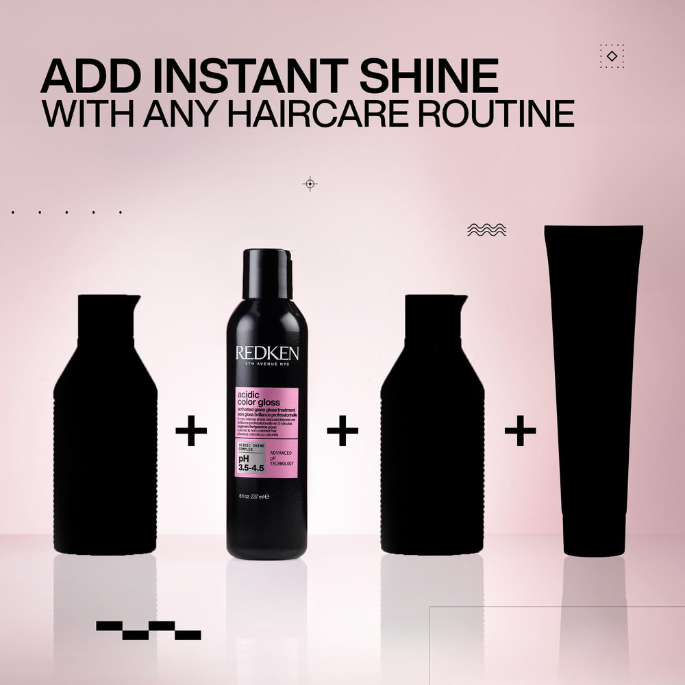 Packaging of Redken Acidic Color Gloss with bottle highlights at-home treatment.