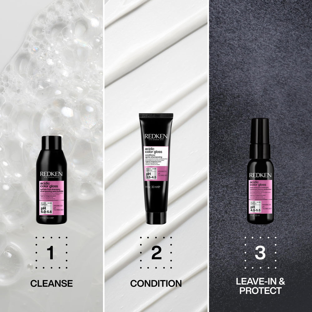 Redken Acidic Color Gloss Sellado de cutícula para mayor reflejo y suavidad.