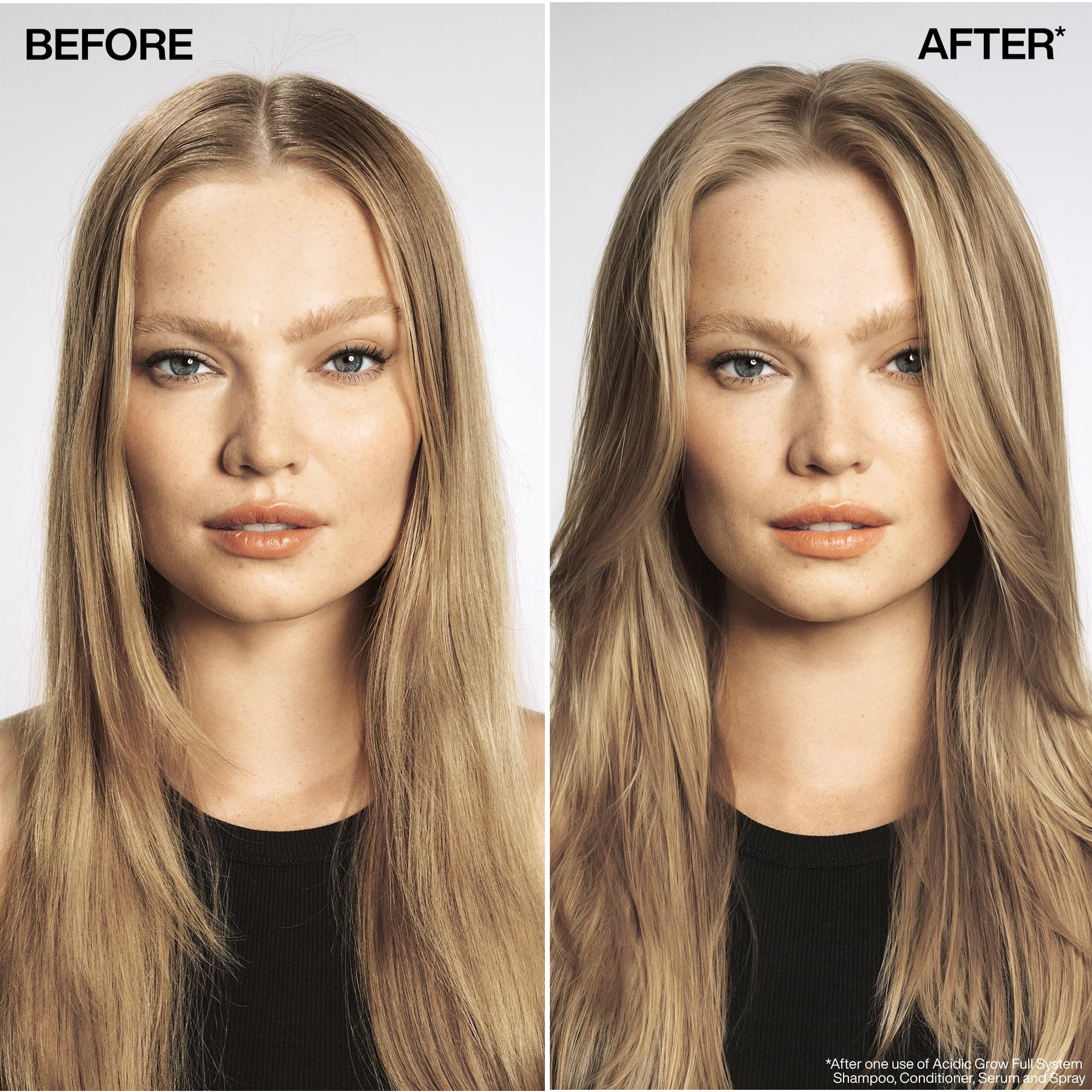 Close-up of Redken label highlighting the 7% Densifying Complex for fuller-looking hair.
