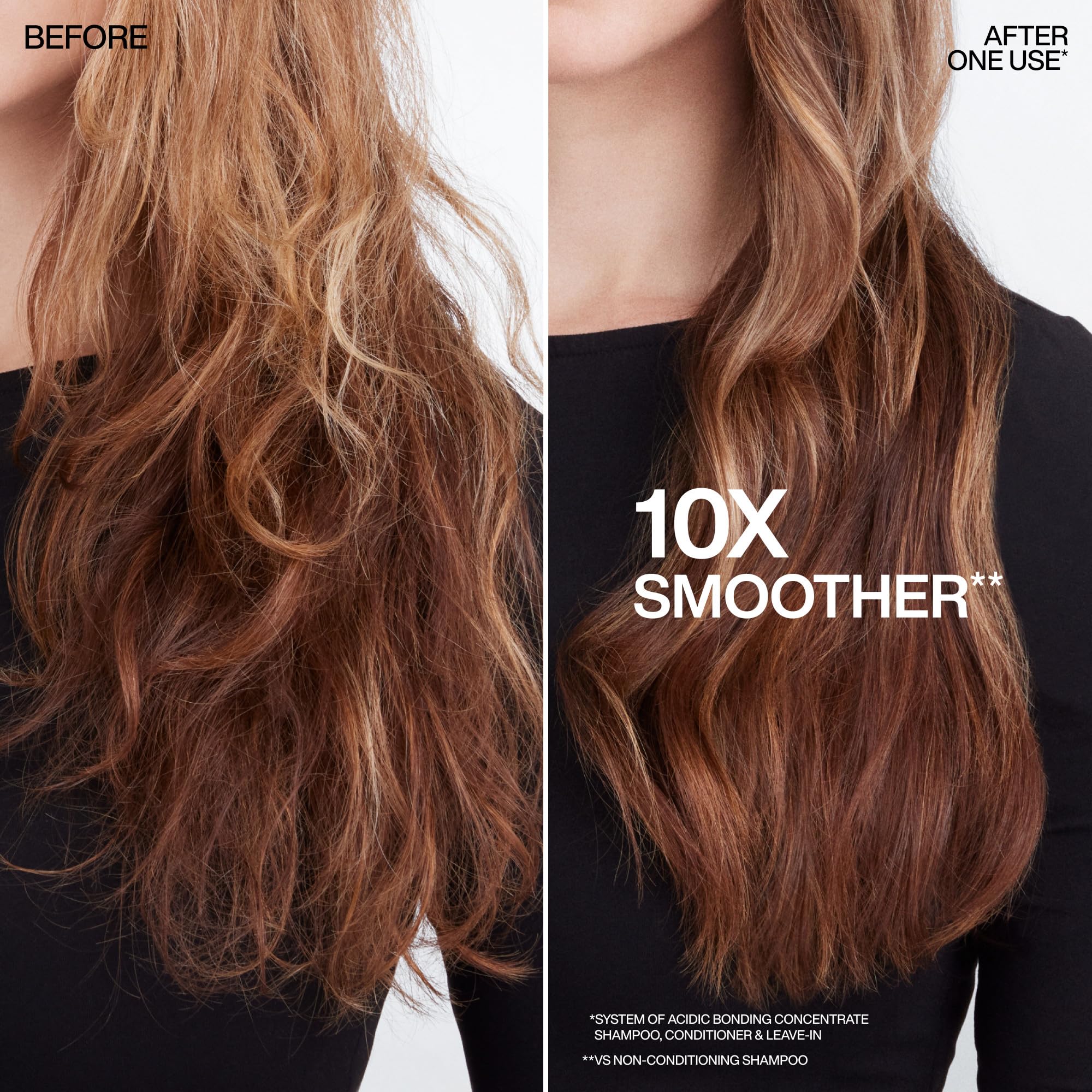Aplicación con las manos de Redken Acidic Bonding Concentrate para recubrimiento suave