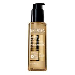 Redken All Soft Argan-6 Oil bottle for luxurious hydration of dry hair.