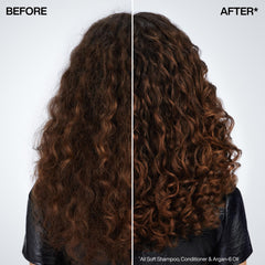 Redken All Soft Argan-6 Oil on hair shows smoother texture and manageability.