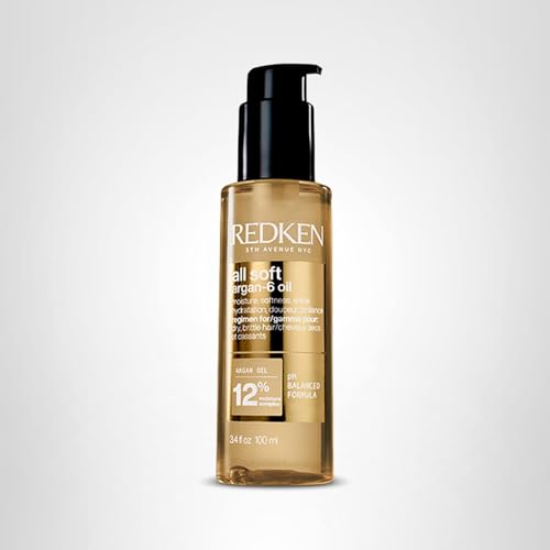 Redken All Soft Argan-6 Oil applied to dry hair boosts shine.