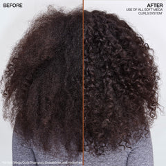 Redken All Soft Mega Curls Shampoo creamy lather on curls providing softness and definition.