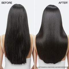 Color-safe Redken All Soft Shampoo formula protecting vibrant color.