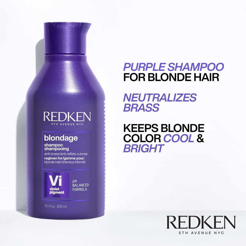 Redken Blondage lather close-up demonstrates gentle cleansing and toning.