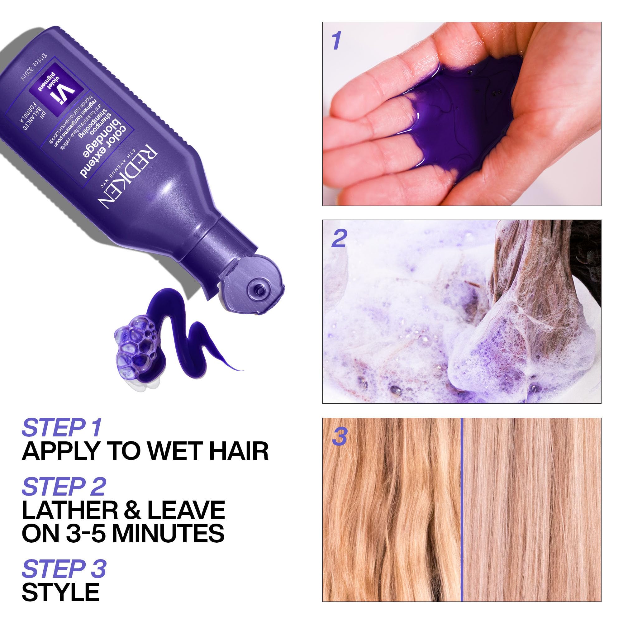 Redken Blondage packaging displays color-depositing and anti-fade protection.