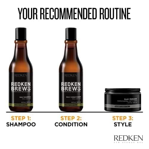 Redken Brews Clay Pomade jar on desk highlighting compact packaging