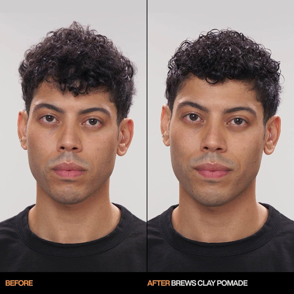 Textured hair with Redken Brews Clay Pomade for a gritty look