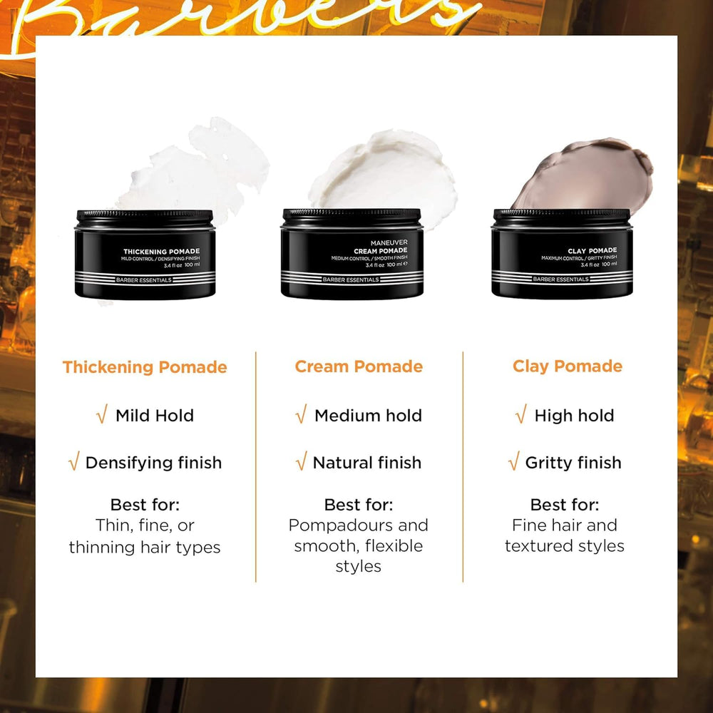 Redken Brews Cream Pomade shaping a pompadour look with manageability.