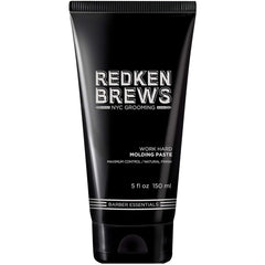 Redken Brews Molding Paste tube-front view showing strong hold and matte finish.