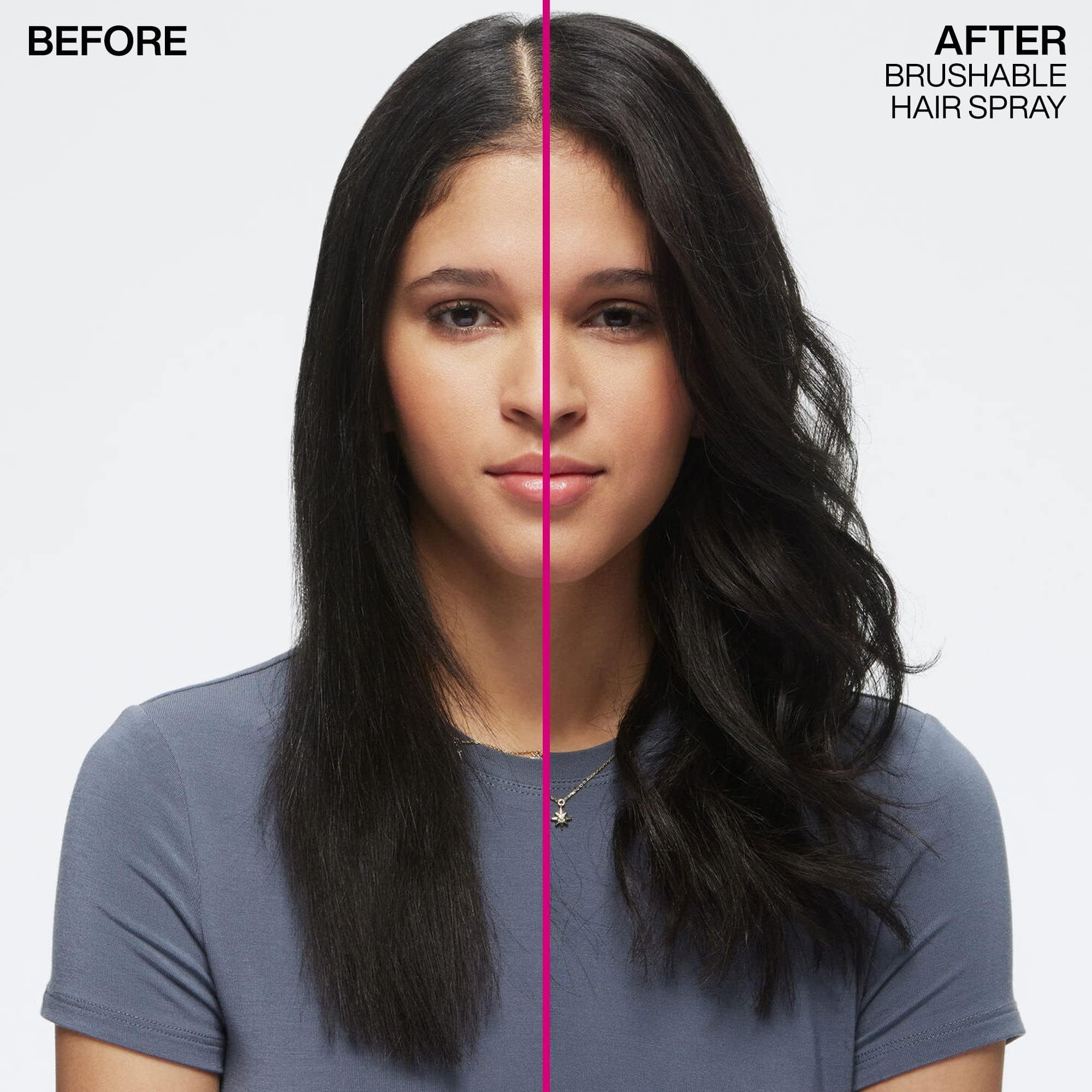 Fine mist from Redken Brushable Hairspray 12 for quick-dry finish