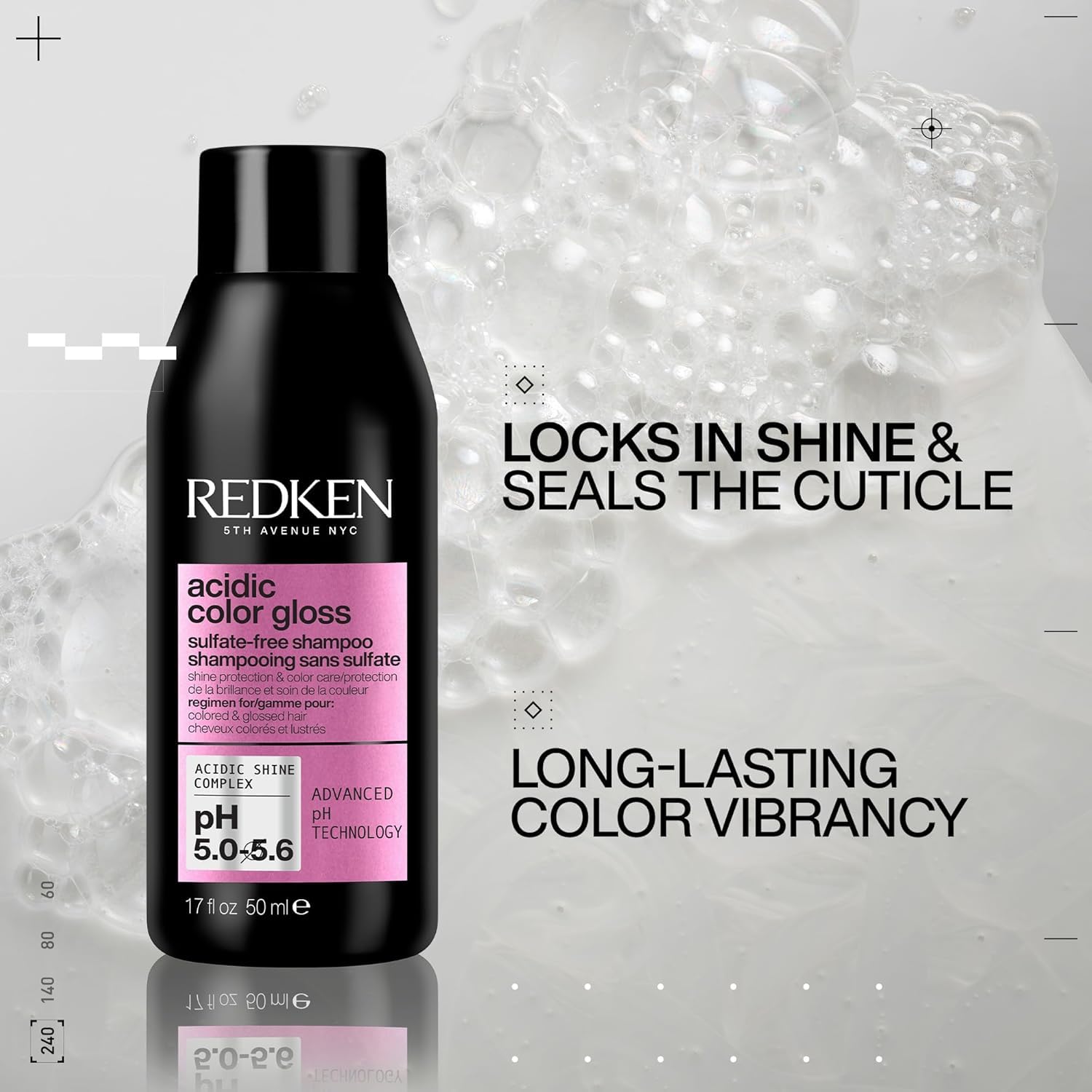 Redken champú ácido para color, brillo molecular para color vibrante y vivo.