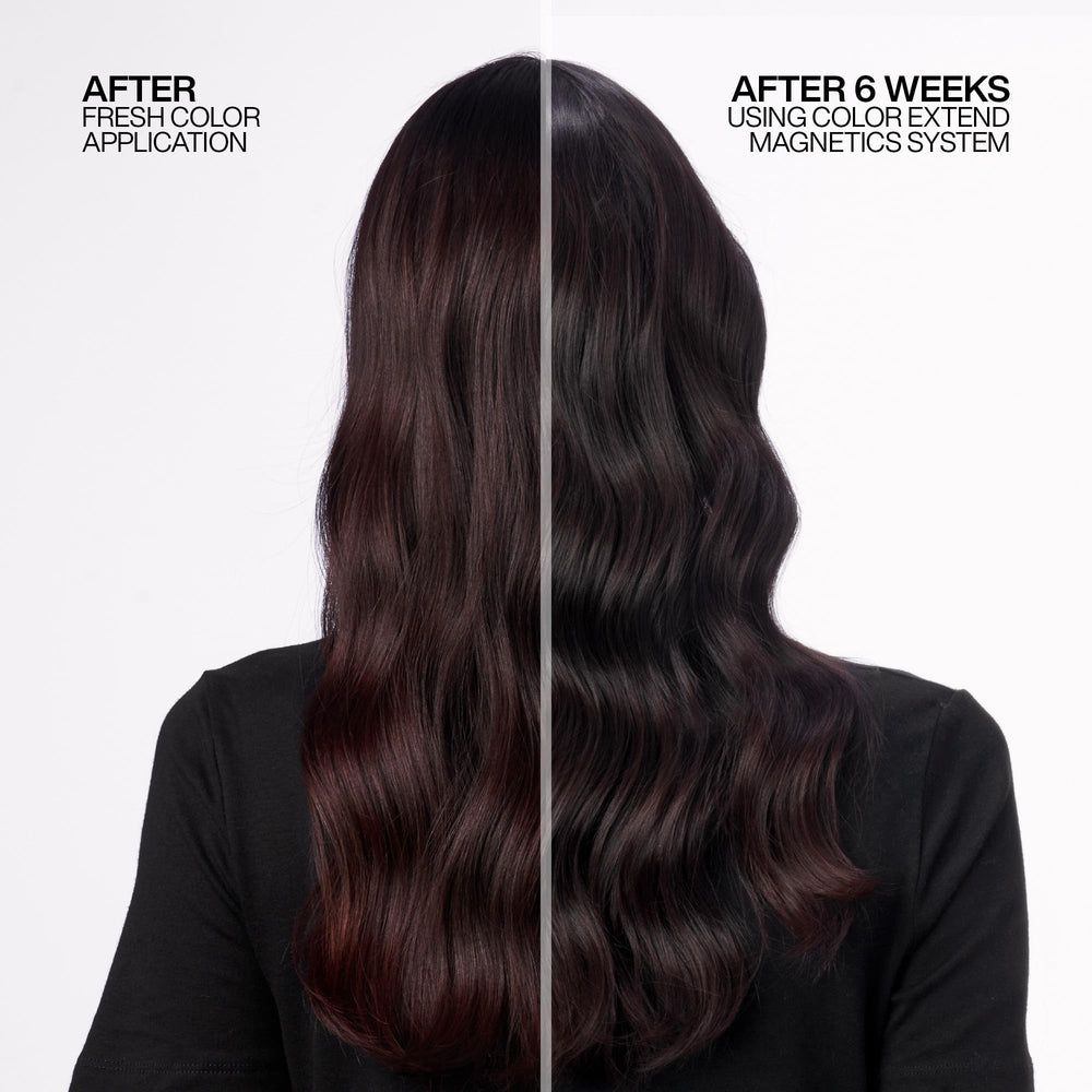 Redken Color Extend Magnetics conditioner lather shows gentle detangling for color-treated hair.
