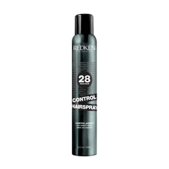 Redken Control Hairspray 28 bottle on dresser showing all-day hold