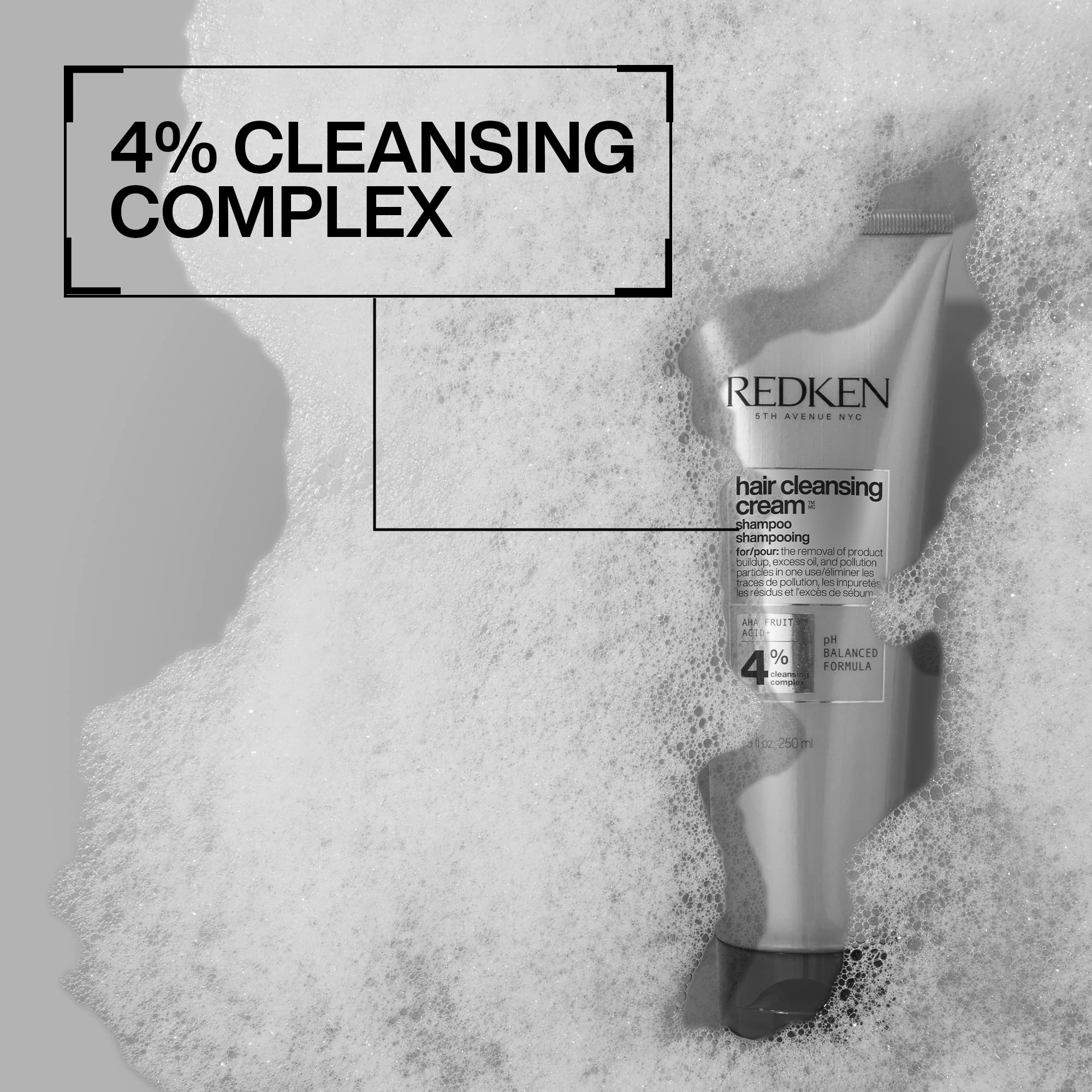 Redken Detox bottle on shiny, clean hair after use
