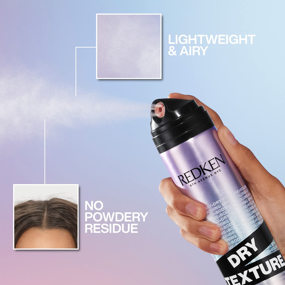 Hair lifted with airy volume after Dry Texture spray