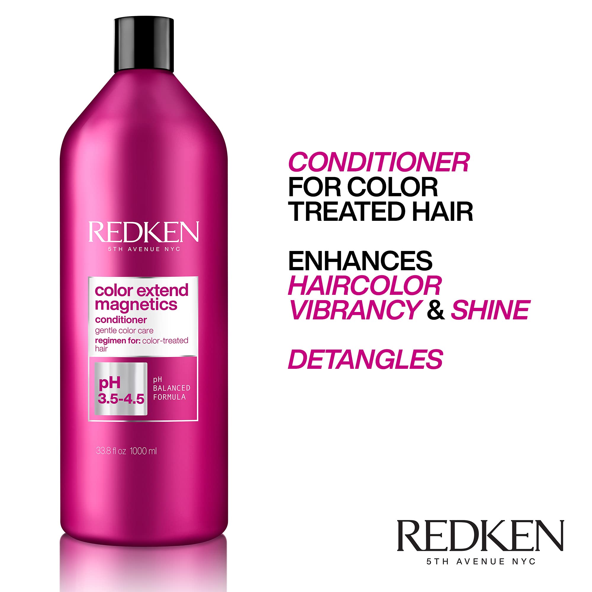 Redken Extend Magnetics conditioner being poured for detangling and shine.