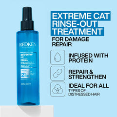 Close-up of ceramides detail highlighting protein repair for stronger hair with Redken Extreme CAT