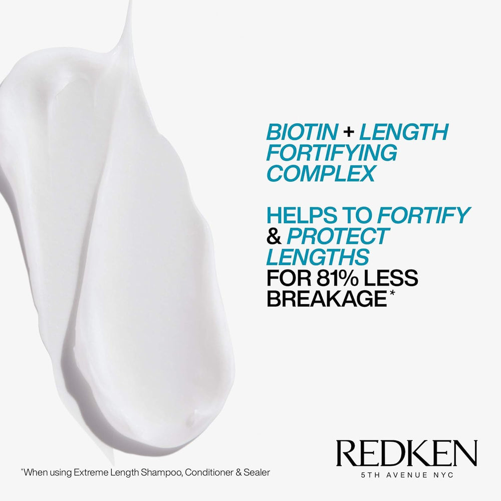 Redken Extreme Length Conditioner after-use hair showing shine and manageability.