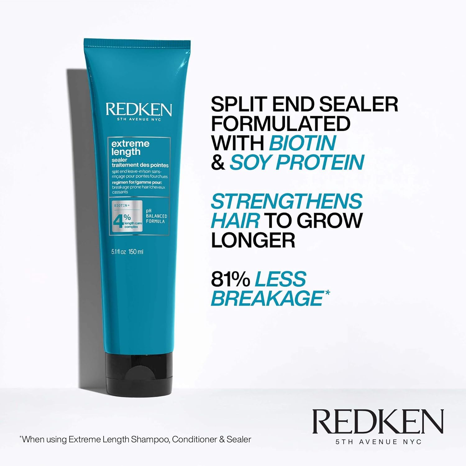 Redken Extreme Length Leave-In Cream Texture provides smooth, manageable strands.