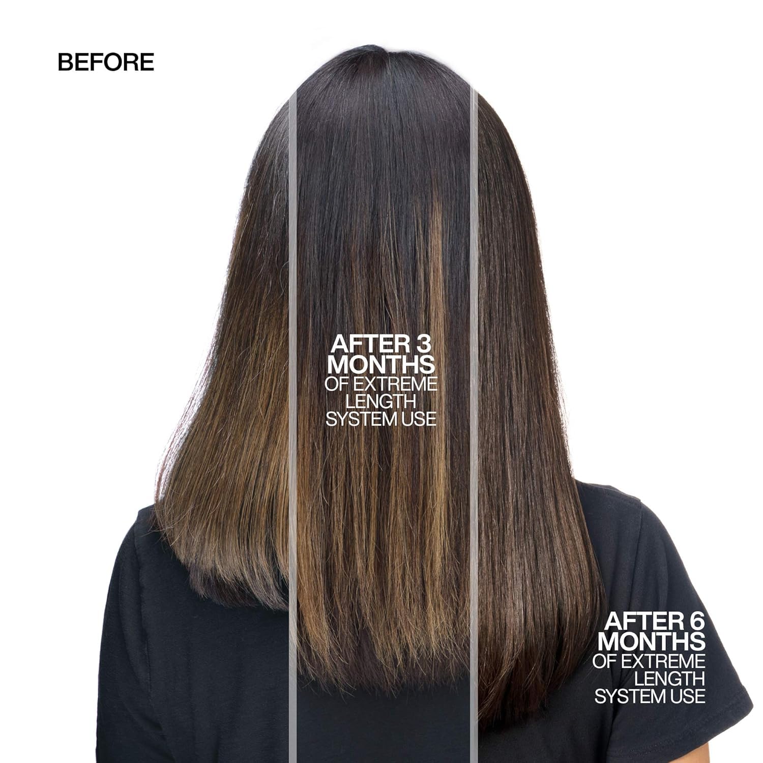 Redken Extreme Length Shampoo label close-up highlights biotin and strengthening benefits.