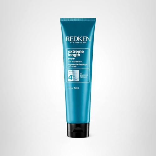 Redken Extreme Length System Display illustrates the full regimen for longer, stronger hair.