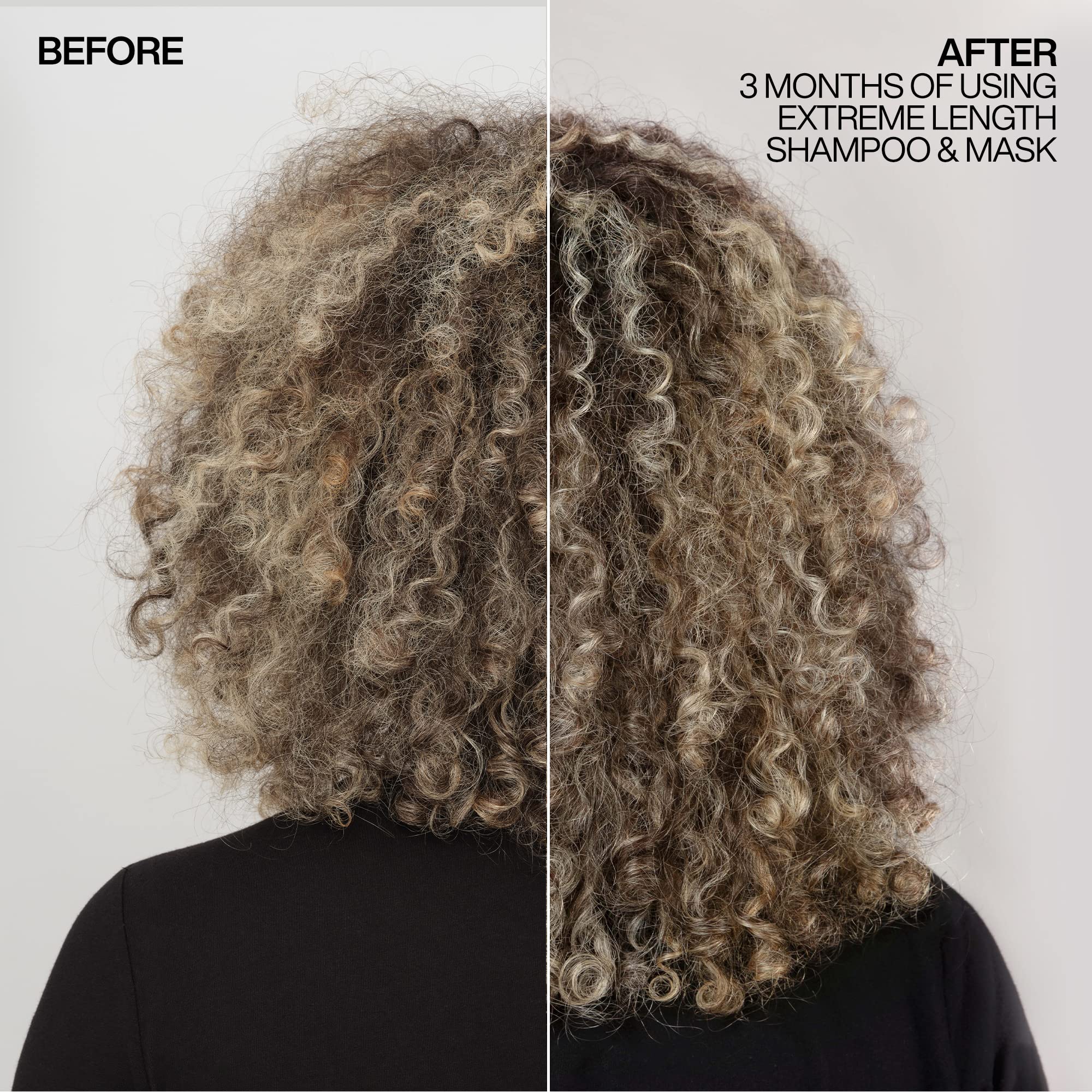 Redken Extreme Length Triple Action Mask texture on hair for smooth, shiny results