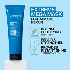 Redken Extreme Mask ingredients visible, featuring protein and lactic acid.