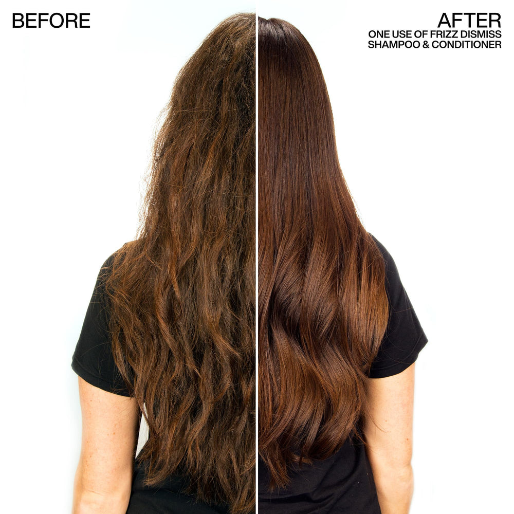Detangled hair after applying Redken Frizz Dismiss