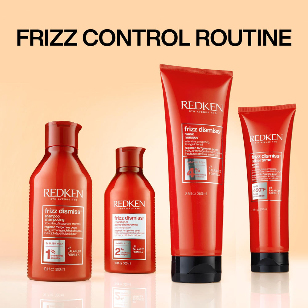 Redken Frizz Dismiss shield against humidity for frizz-free days.