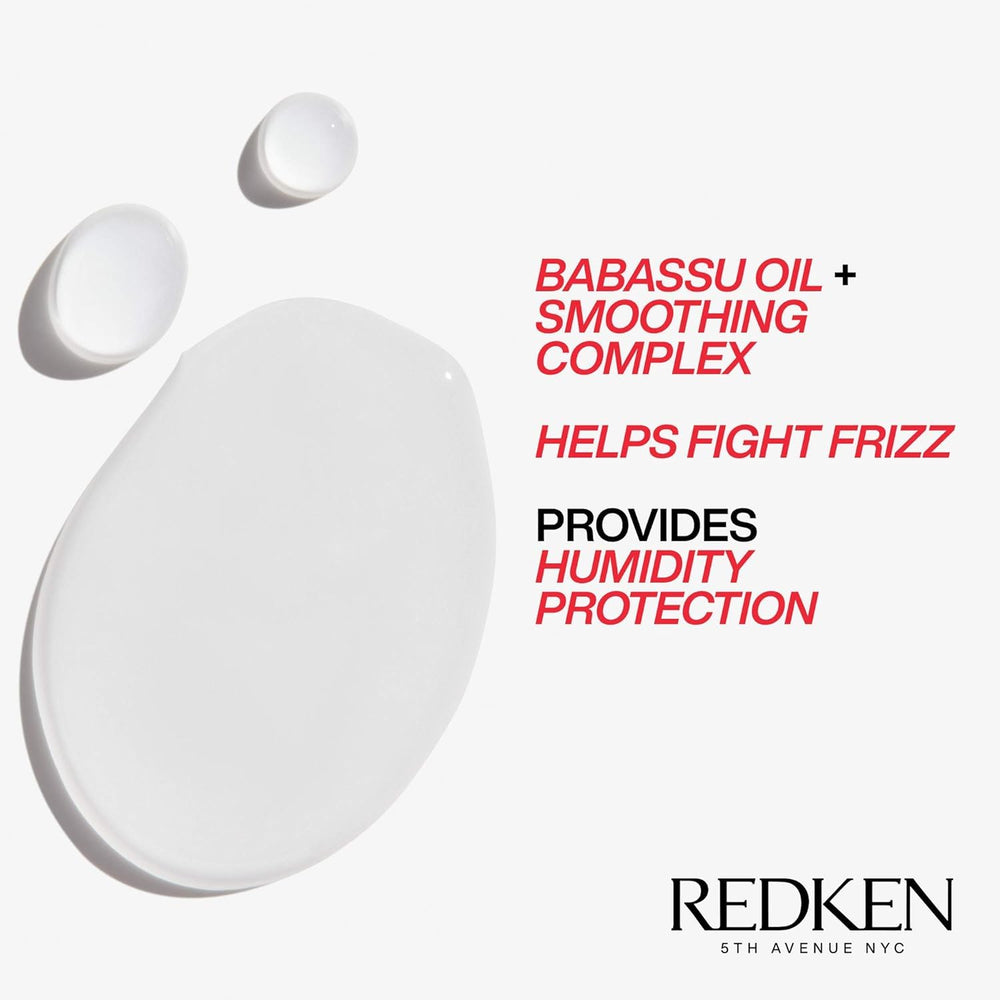 Redken Frizz Dismiss packaging highlights sulfate- and salt-free formula.