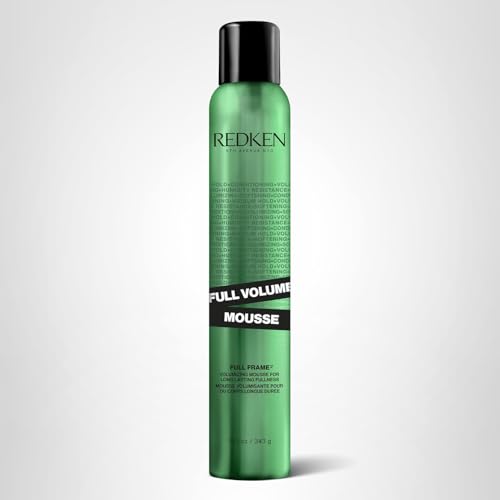 Redken Full Volume Mousse soft brushable finish on styled hair.