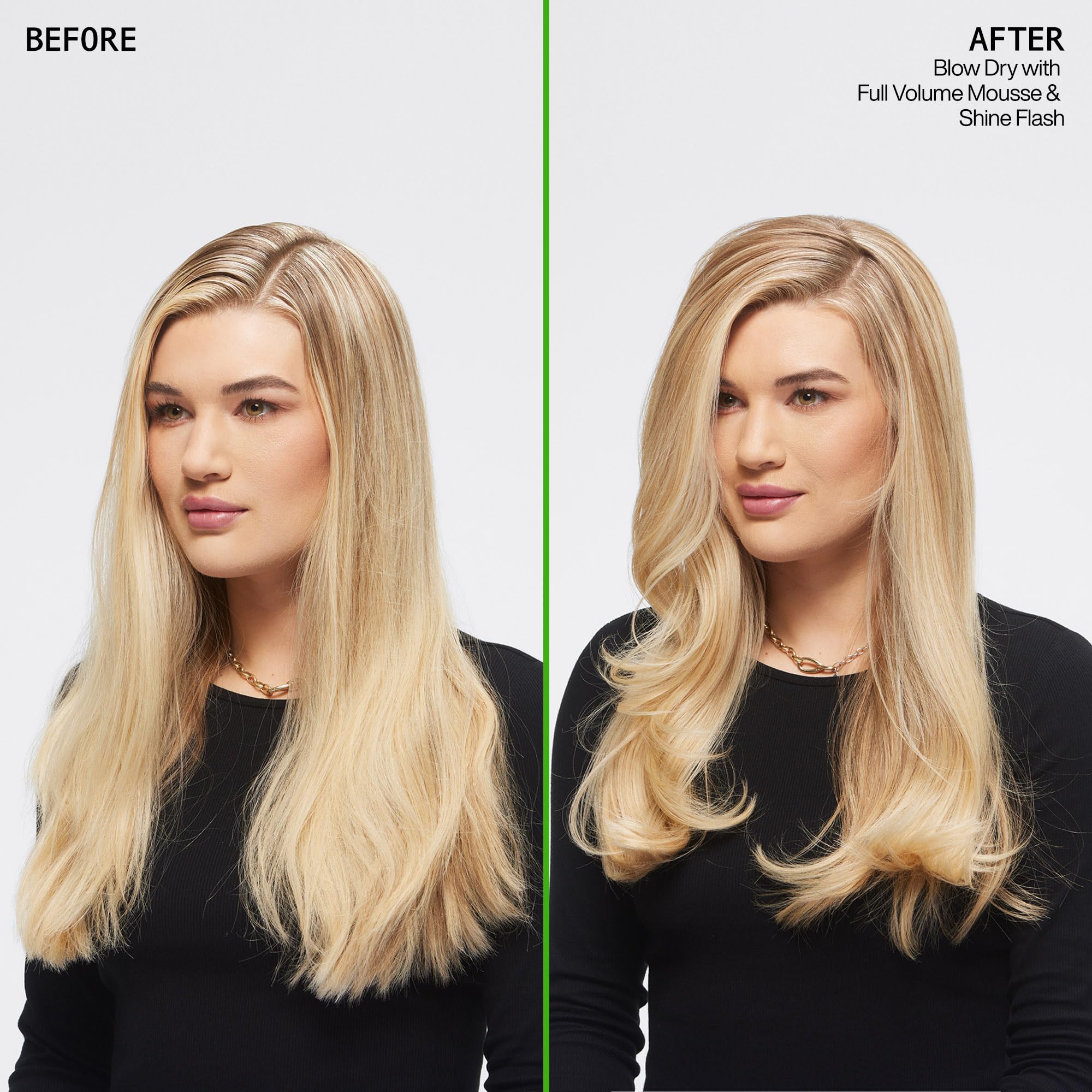 Redken Full Volume Mousse top-dispense view showing easy application.