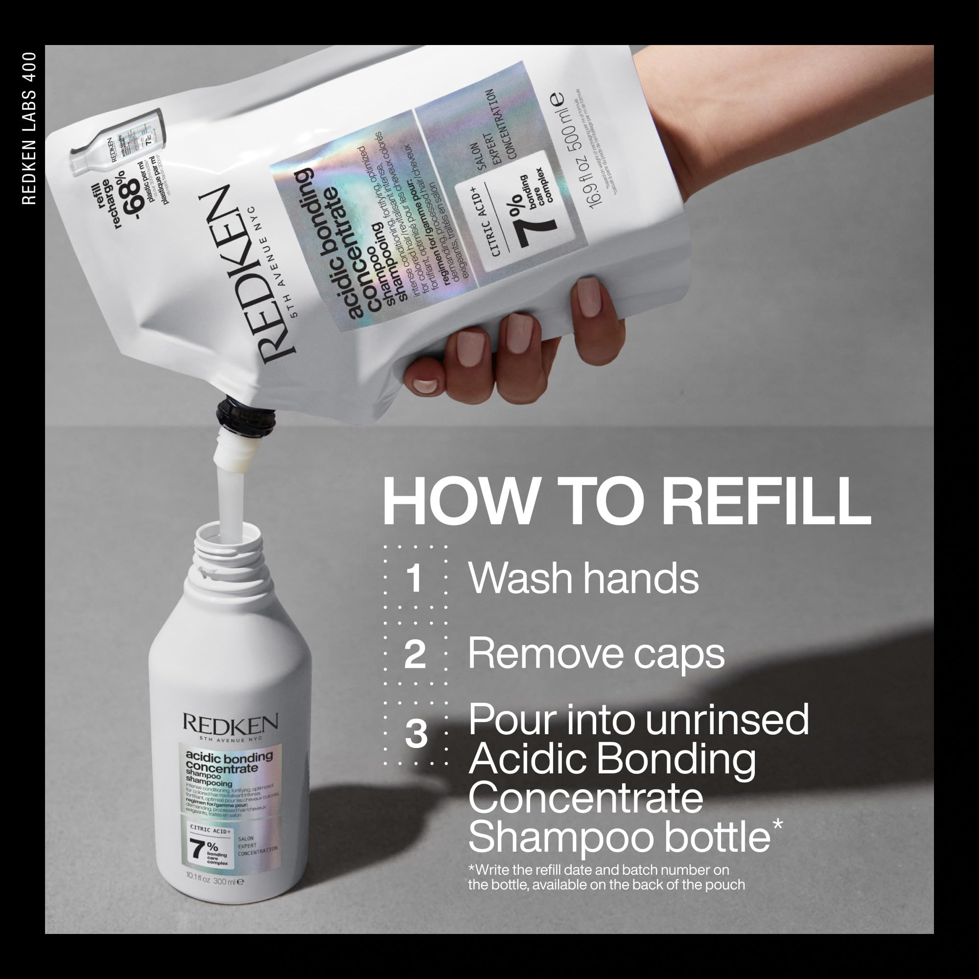 Redken Bonding routine shot showcases bond repair as part of daily care.