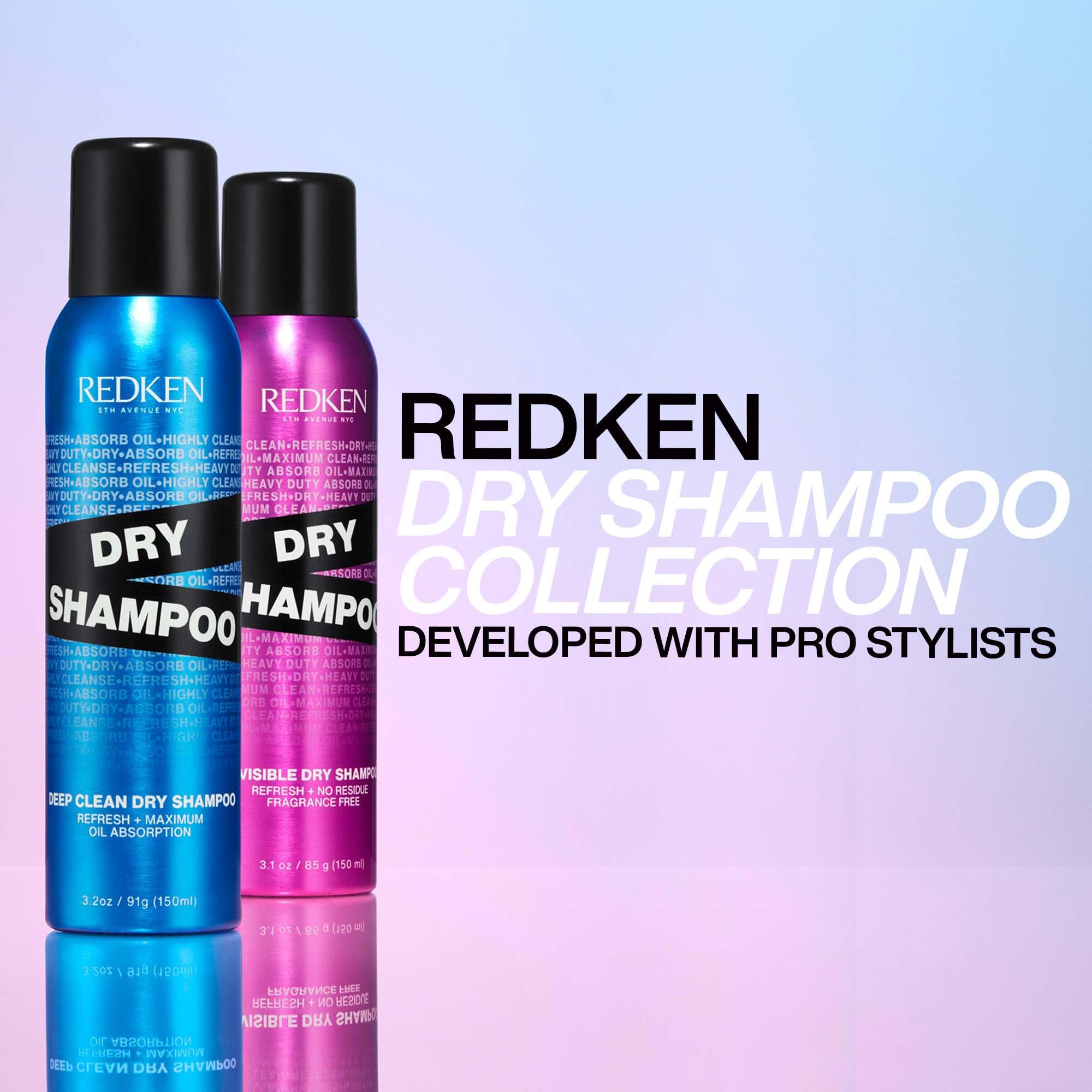 Redken Invisible Dry Shampoo aerosol spray disperses a light, oil-absorbing mist
