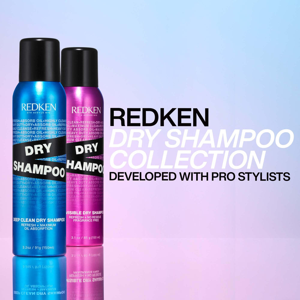Redken Invisible Dry Shampoo aerosol spray disperses a light, oil-absorbing mist