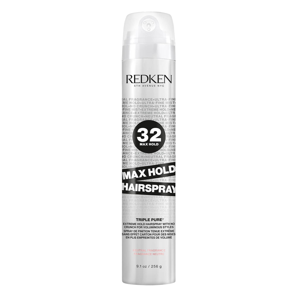 Redken Max Hold Neutral Hairspray 32 bottle on display for all hair types and styles.